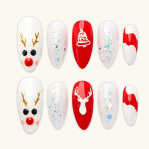 Press on nails lovely red noel 1013