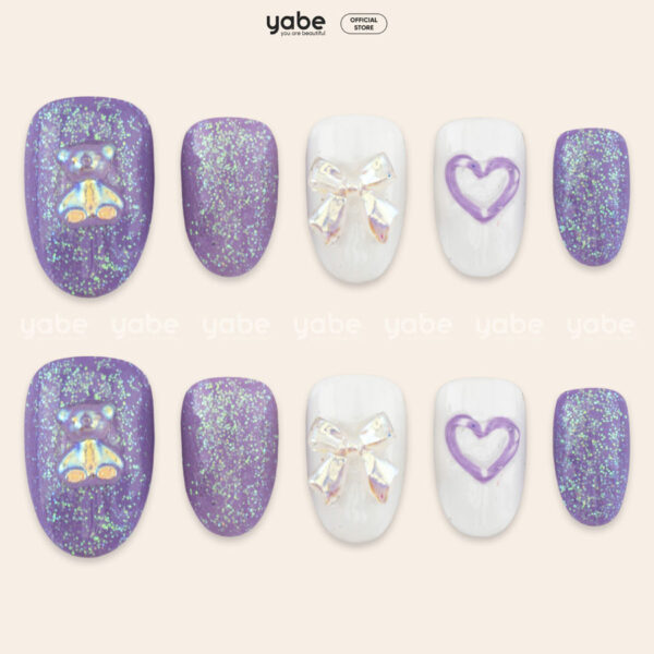 Press on nails lovely purple 1022