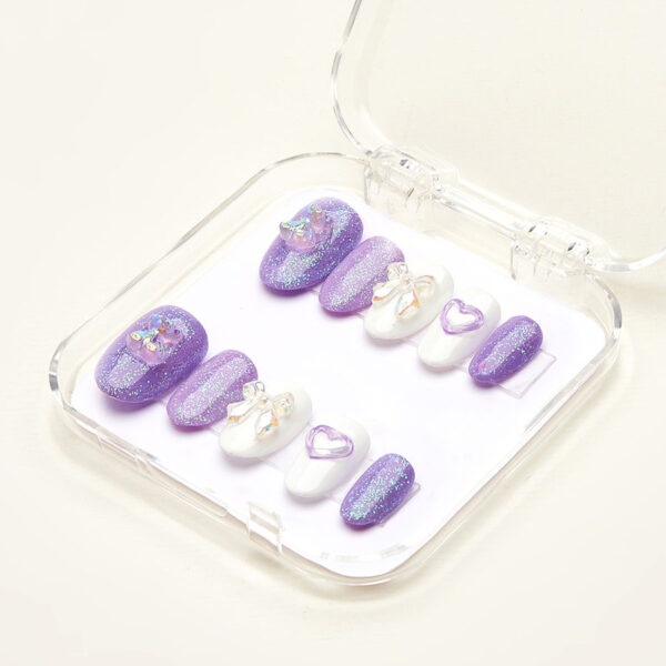 Press on nails lovely purple 1022