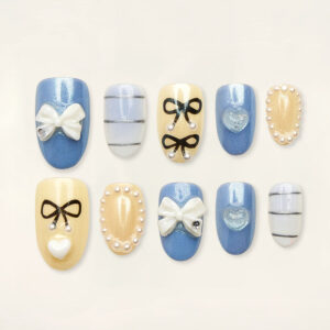 Press on nails lovely blue 1026