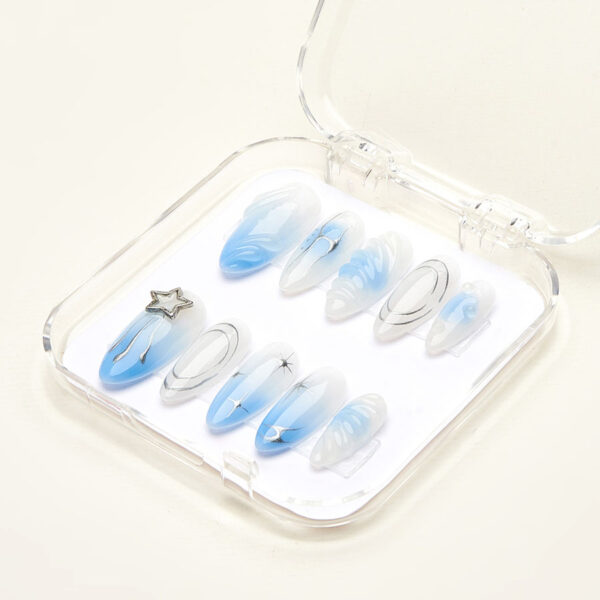 Press on nails beauty blue 1052