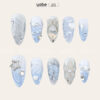 Press on Nails Shinny Blue 1101