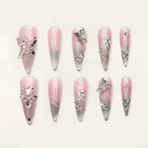 Press on nails luxury pink 1102