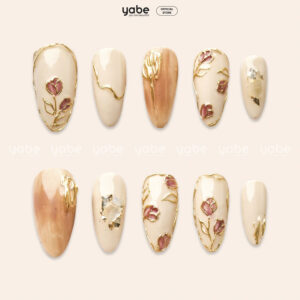 Press on nails shinny cream 1109