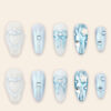Press on Nails Shinny Blue 1114
