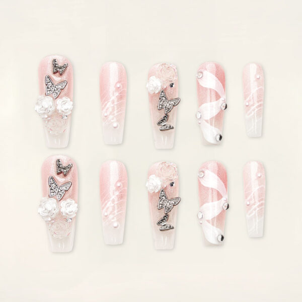 Press on nails shinny pink 1118