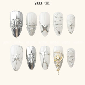 Press on nails trendy white 1122