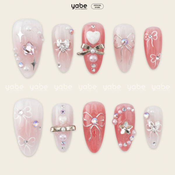 Press on nails trendy pink 1134