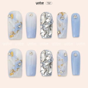 Press on nails shinny blue 1139