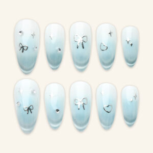 Press on nails beauty blue 1152