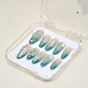 Press on nails shinny green 1155