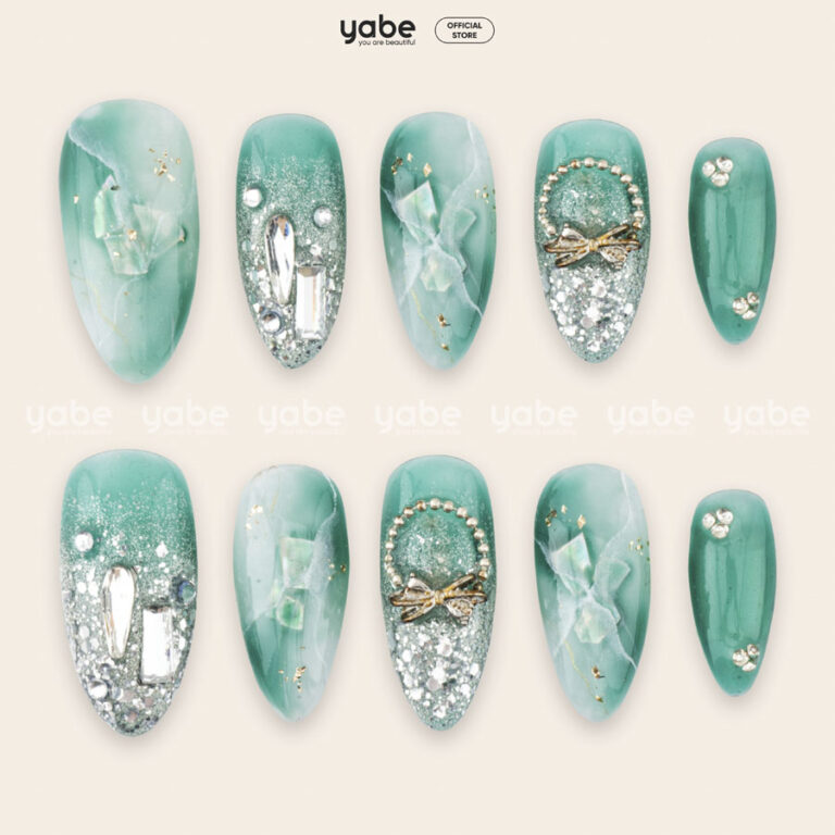 Yabe Vietnam - Manufacturer & Wholesaler of Handmade Press on Nails 51 Press on nails beauty green 1160