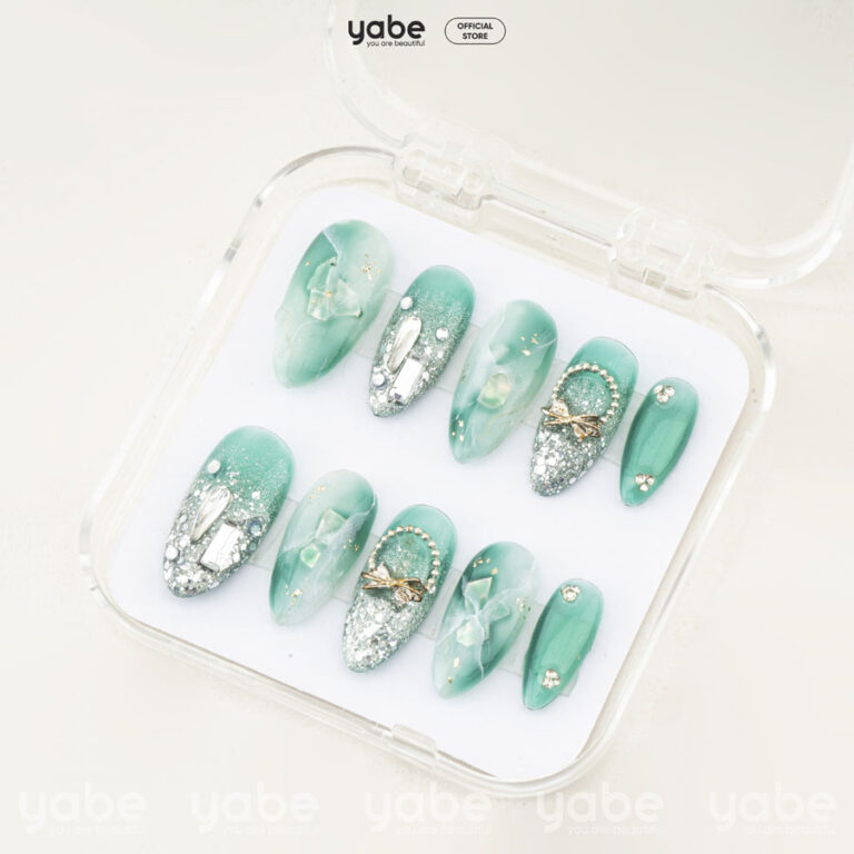 Yabe Vietnam - Manufacturer & Wholesaler of Handmade Press on Nails 52 Press on nails beauty green 1160