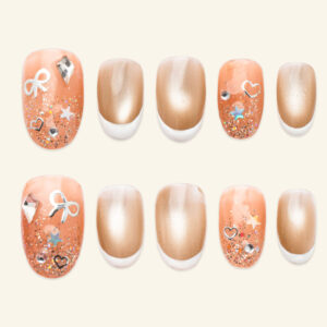 Press on nails lovely orange 1172