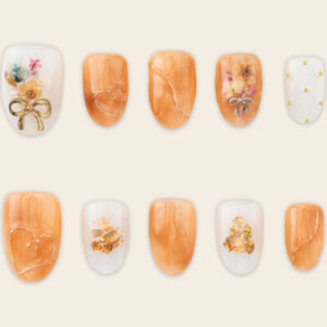 Press on nails lovely orange 1196