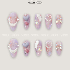 Press on nails trendy purple 1264