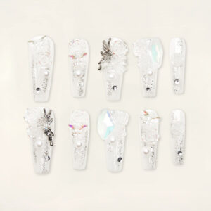 Press on nails shinny white 1269