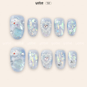 Press on nails lovely blue 1300