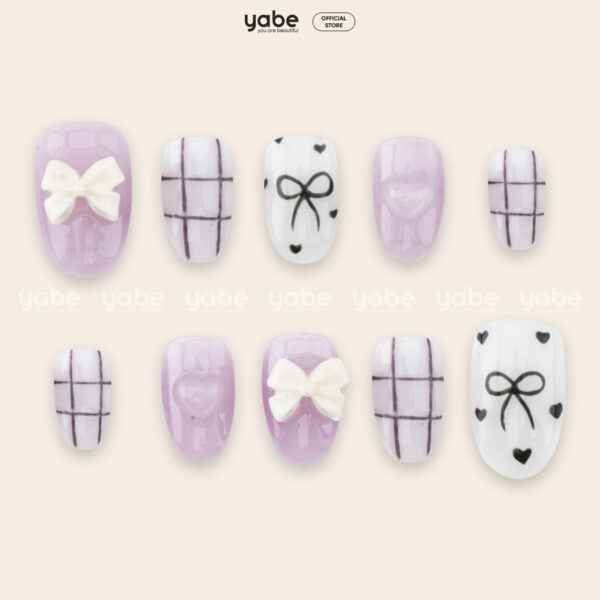 Press on nails lovely purple 1322