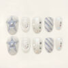 Press on Nails Lovely Blue 1326