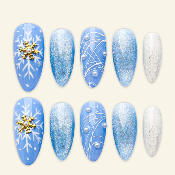 Press on nails beauty blue 1341