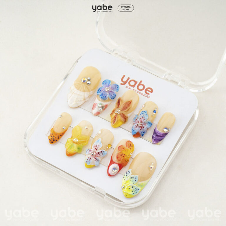 Yabe Vietnam - Manufacturer & Wholesaler of Handmade Press on Nails 54 Press on nails luxury mixcolor 3d 1442