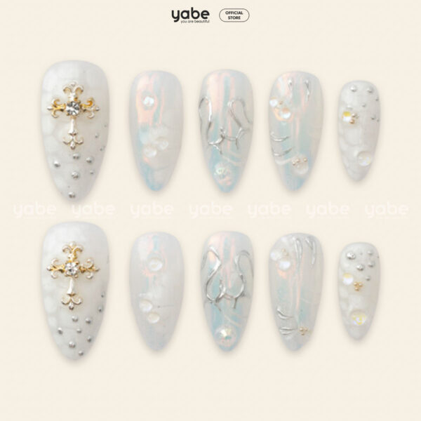 Press on nails beauty white 1539