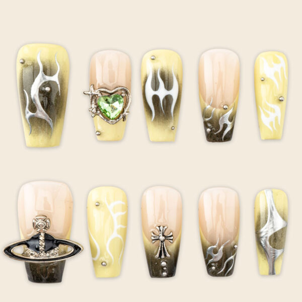 Press on nails shinny green 1540