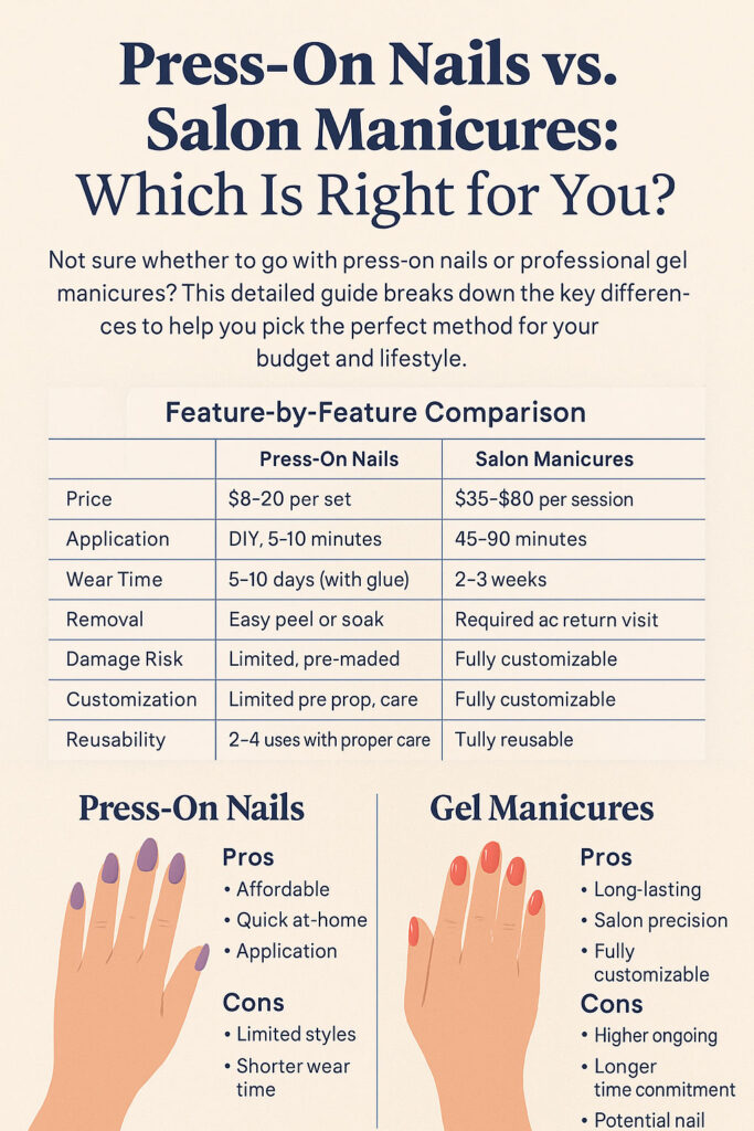 Press-on nails vs salon manicures: which is right for you?