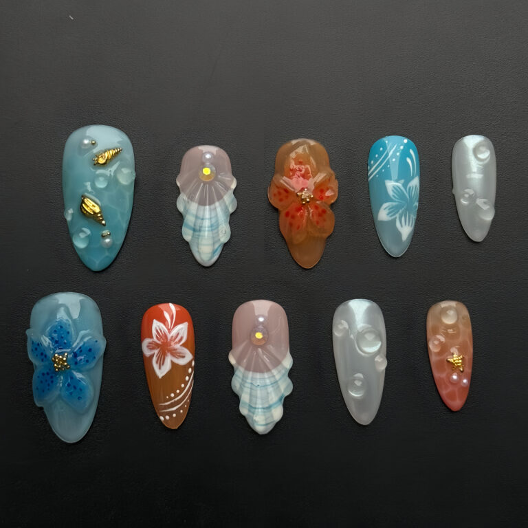 Press on nails luxury mixcolor 3d 1428