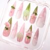 Jade Lotus Blossom Press on Nails