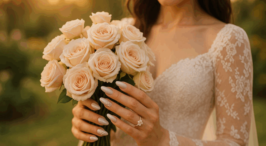 Top 10 bridal press on nails from yabe vietnam for a romantic, picture-perfect wedding look
