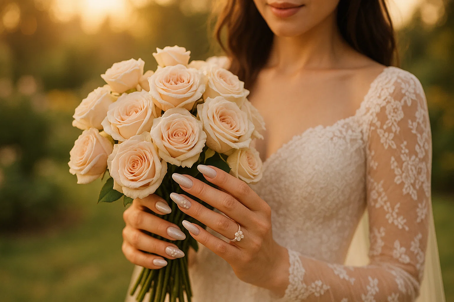 Top 10 bridal press on nails from yabe vietnam for a romantic, picture-perfect wedding look