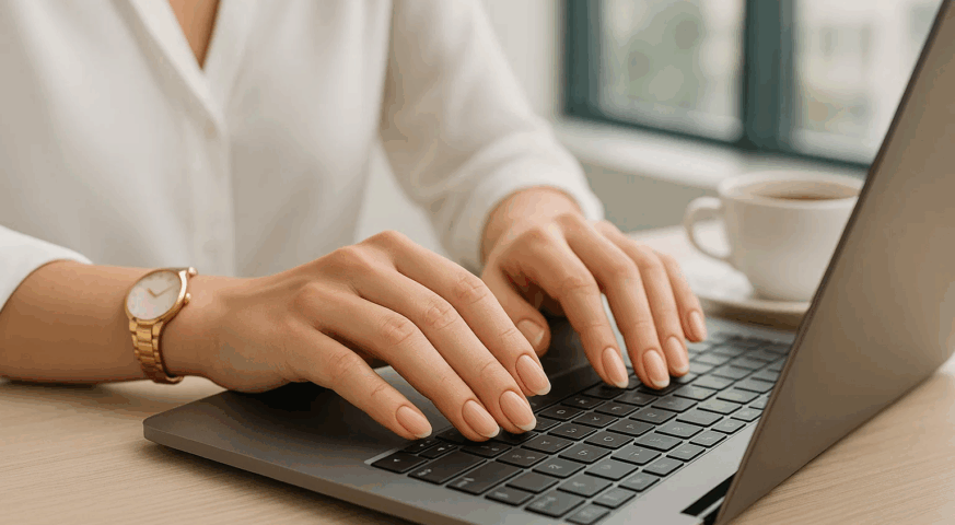 Everyday elegance: minimalist press on nails from yabe vietnam for office-ready chic