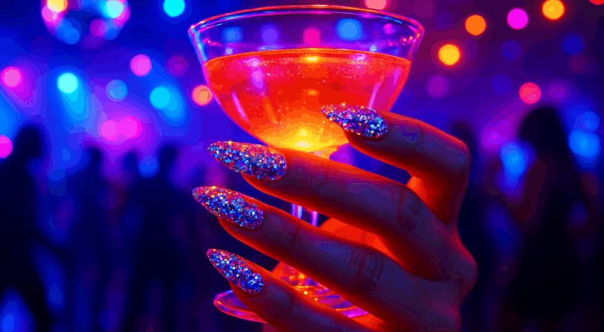 Y2k rhinestone nails: sparkly night party glam from yabe vietnam