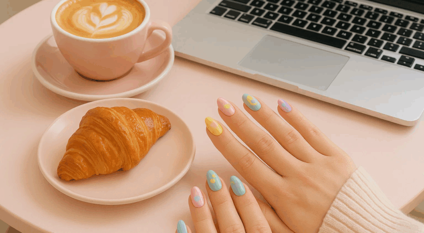 Coffee date nails: yabe vietnam’s cute & playful press-ons for daily café chic