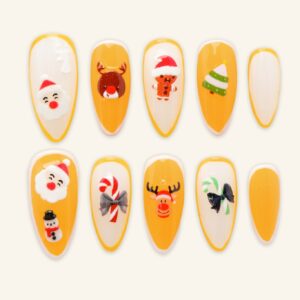 Adorable christmas press-on nails ideas