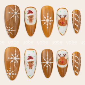 Adorable christmas press-on nails ideas