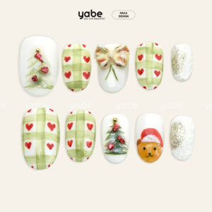 Adorable christmas press-on nails ideas