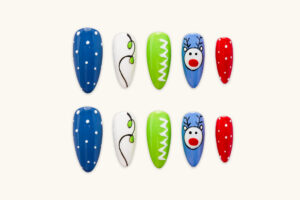 Adorable christmas press-on nails ideas