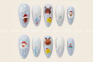 Adorable christmas press-on nails ideas