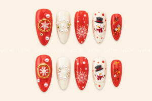 Adorable christmas press-on nails ideas