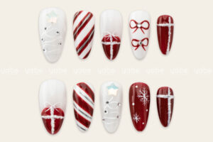 Adorable christmas press-on nails ideas