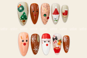 Adorable christmas press-on nails ideas