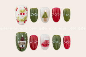 Adorable christmas press-on nails ideas