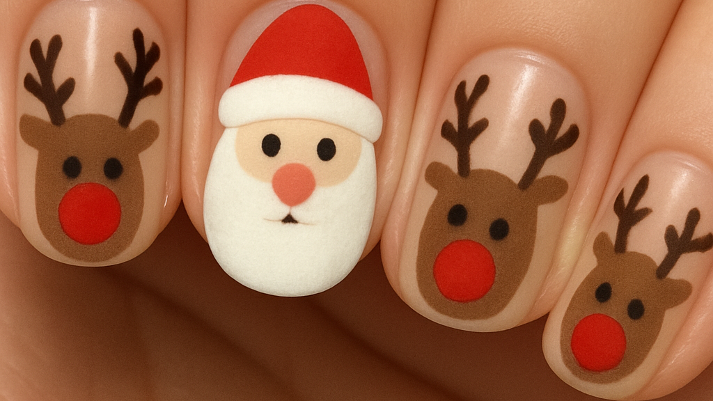 Adorable christmas press-on nails ideas